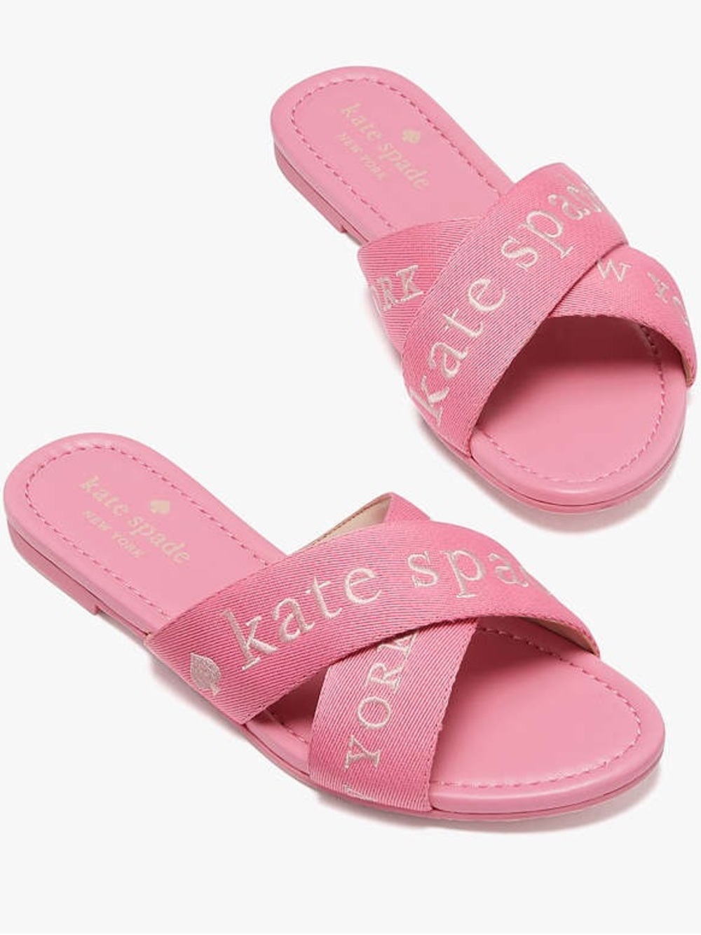 Kate Spade Pink Crossband Piper Slide Sandals Flats Womens Size 11